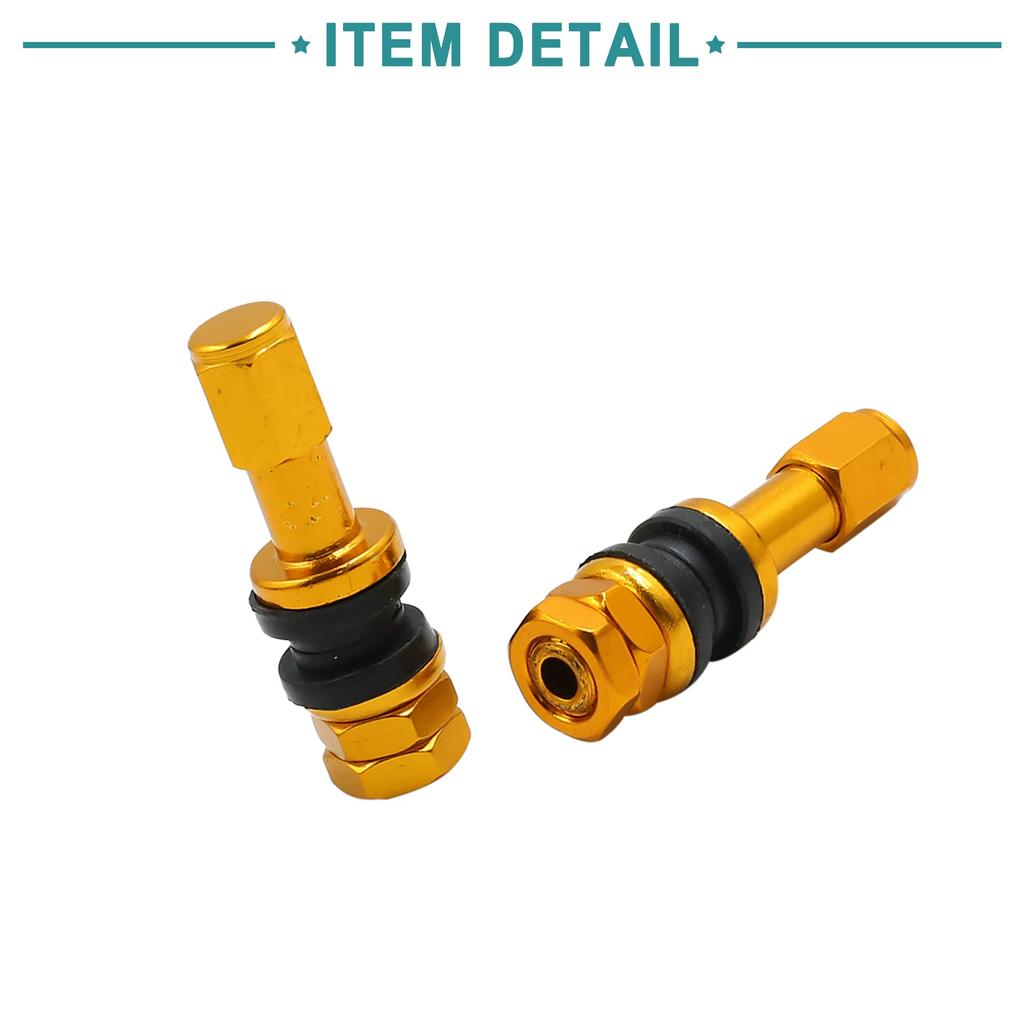 ACROPIX Car Motorcycle Bolts Tubeless Wheel Tire Valve Stem with Dust Proof Cap Universal Gold Tone 4pcs