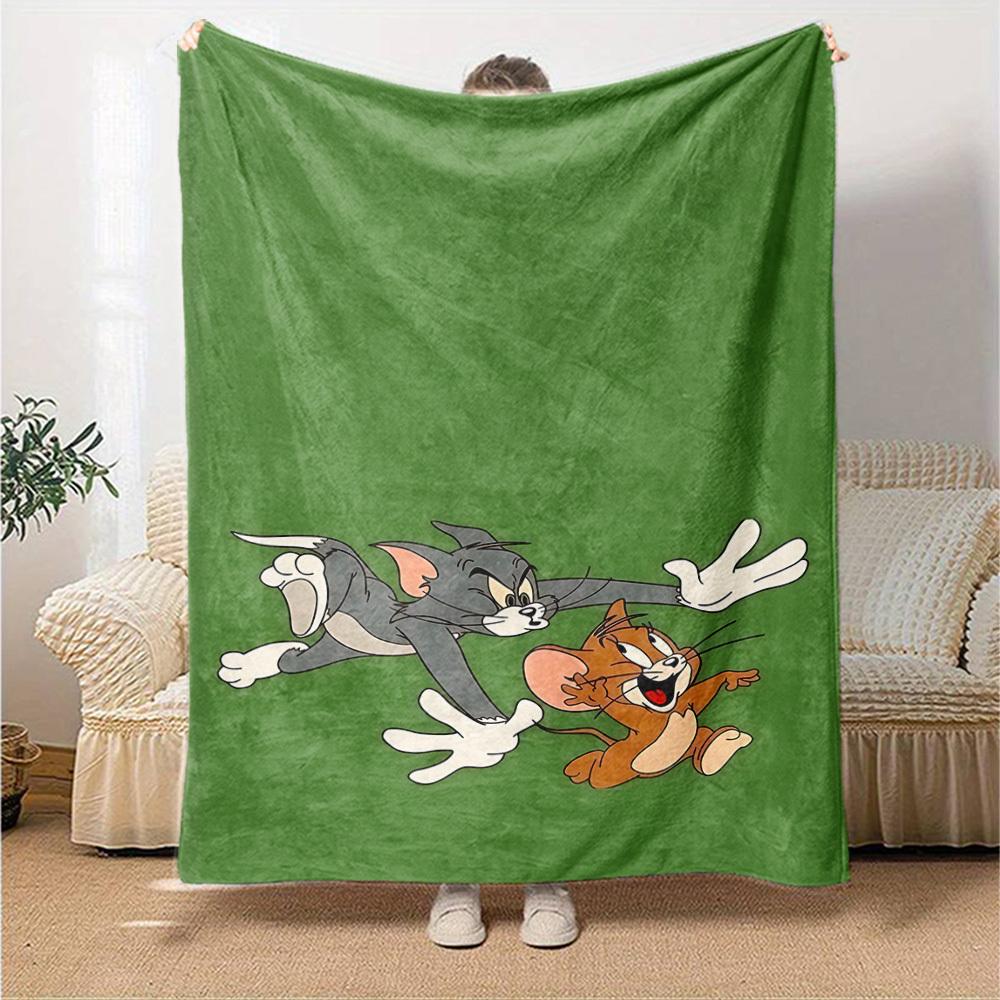 1pc Tom and Jerry Flannel Blanket - Soft Warm Throw for Home, Office, TravelL1374