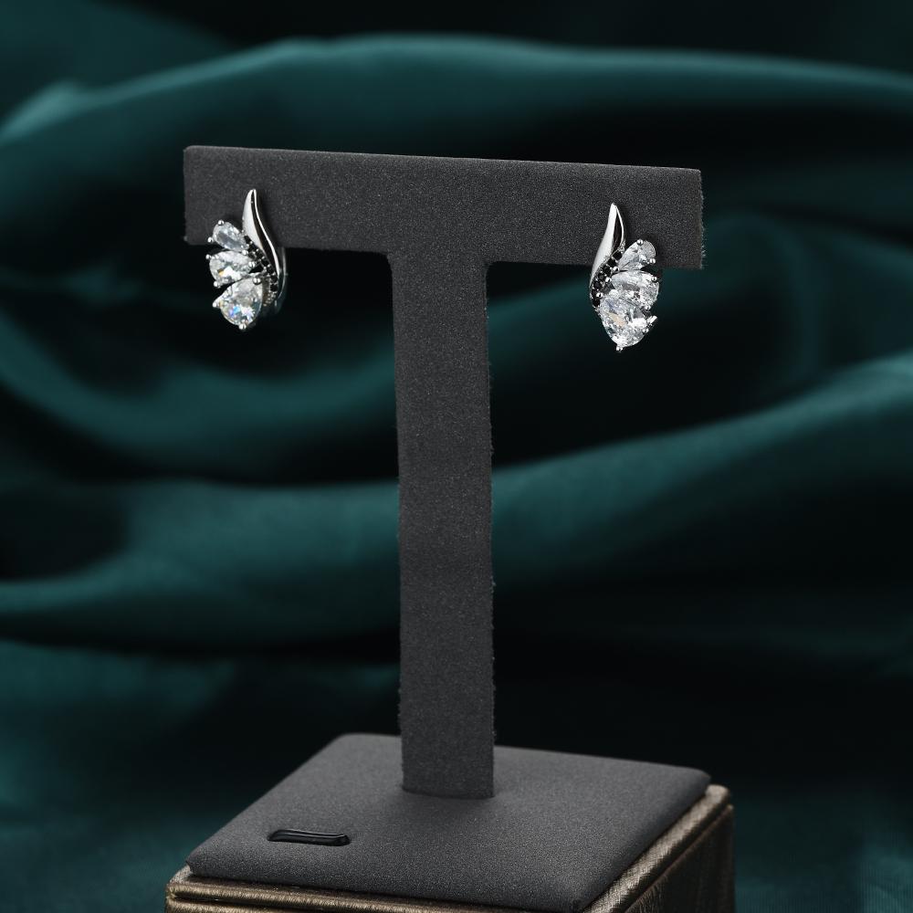 Black Awn Black Drop Earrings