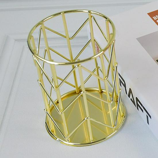 Multi-Function Iron Pen & Makeup Brush Holder - Desktop Storage Basket