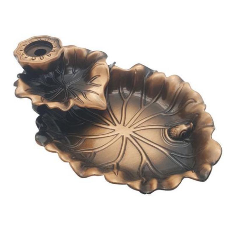 Kadzidło palnika imitacja liści lotosu ręcznie rzeźbiony wodospad kadzidła przyciągający wzrok ornament do aromaterapii