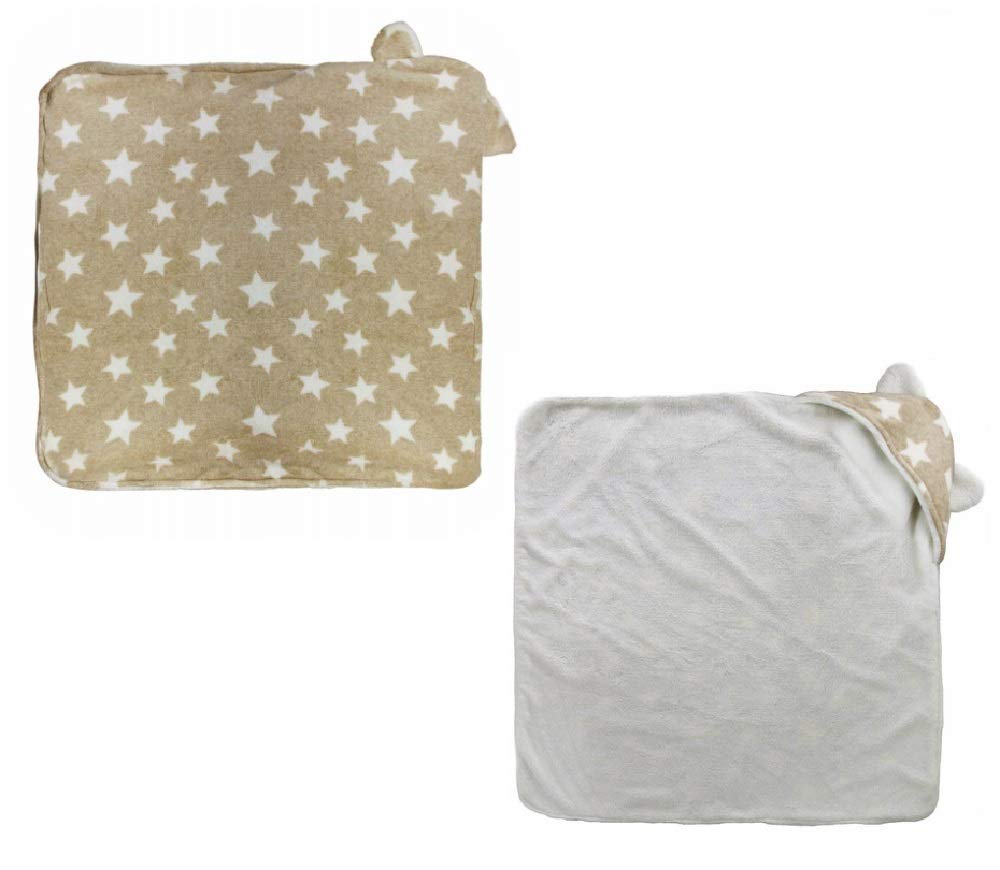 Baby Bathrobe Cute Star Pattern Swaddle and Baby Bib Set of 6 for Infants with Original Goods BM0243 [CREDIBLE] (brown/boy Set)