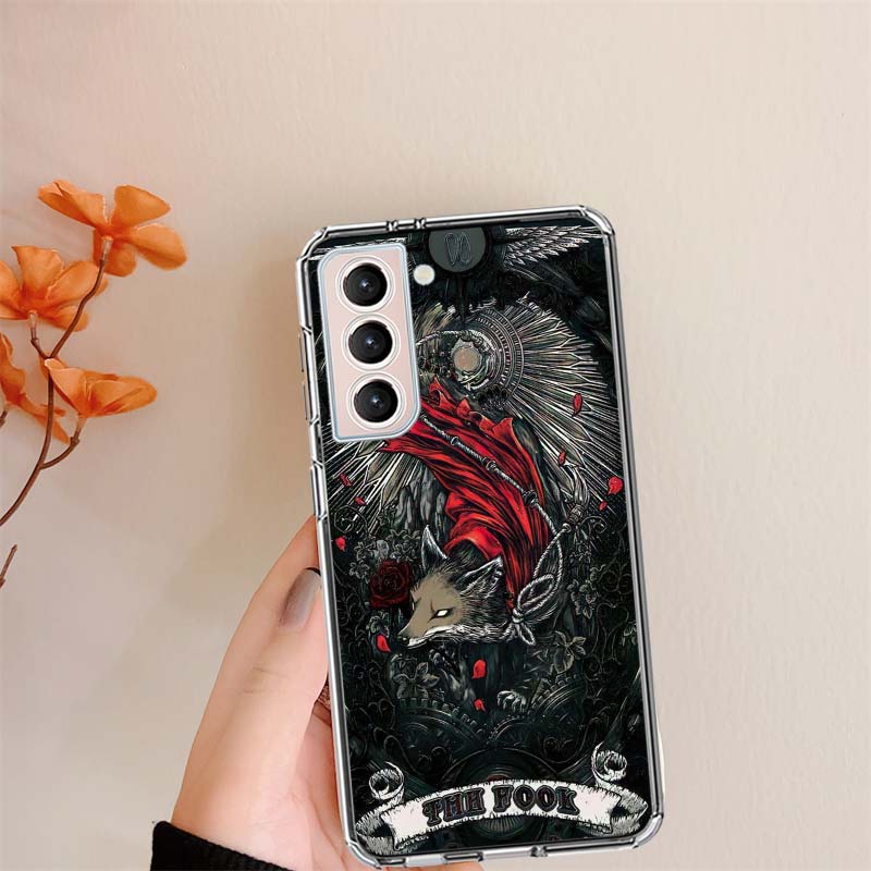 

Metal Tarot Cards Clear Phone Cases for Samsung S26 Ultra Galaxy S25 Edge S24 S23 FE S21 Plus S20 S22 S10 Cover Patterned Compat Samsung S24 FE