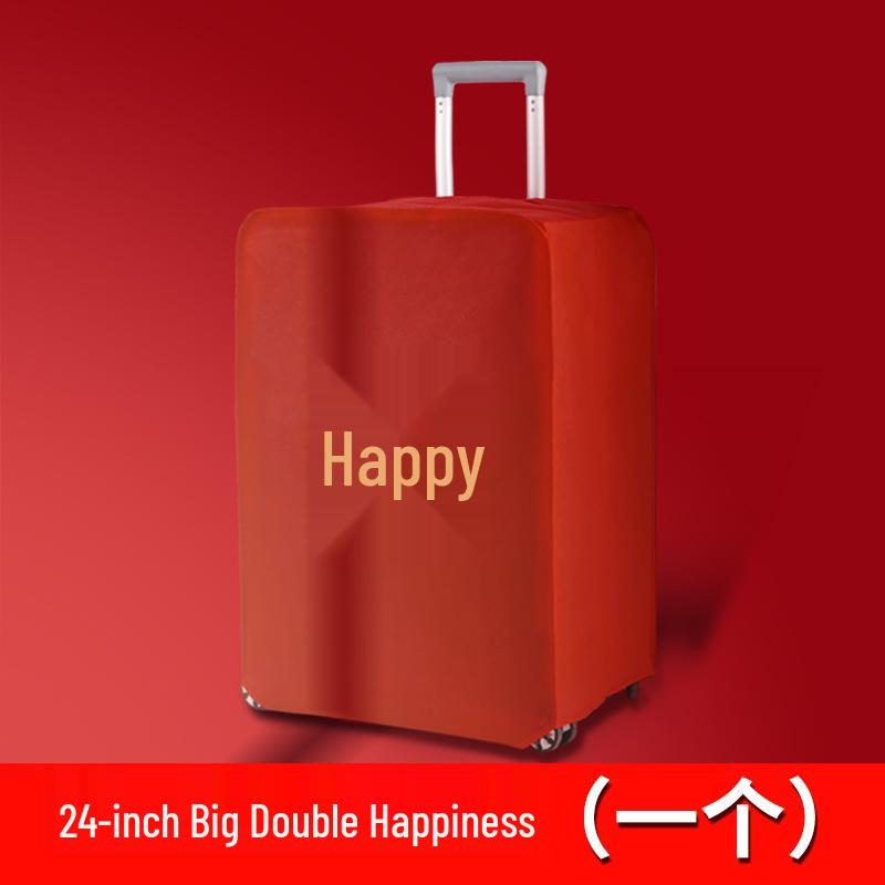 Red Double Happiness Wedding Suitcase Cover: Protective Leather Dust Bag for Luggage