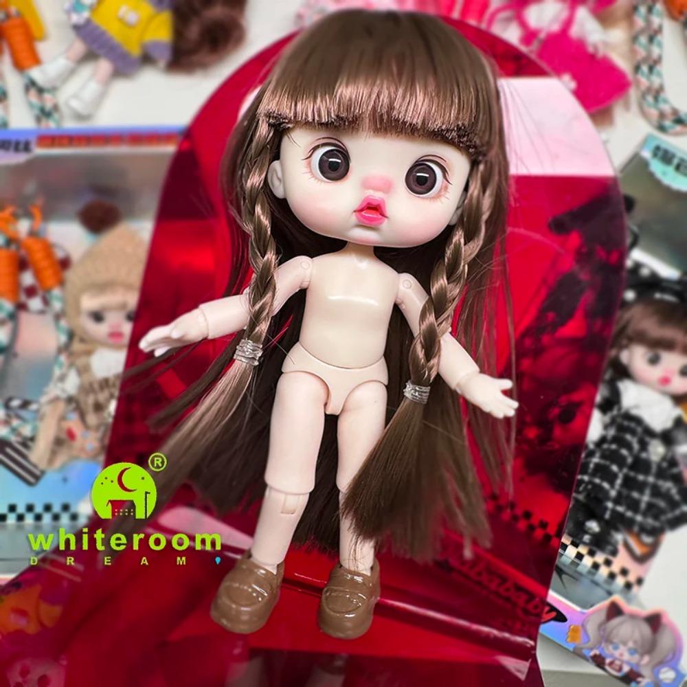 Cute Mini bjd Doll Girl Boy Bald head Ob11 1/12 Naked DIY Toys Handmede Dolls full Body Green Blue eyes Art Doll Accessories Art