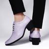 2025 Purple High Heel Men's Shoes Elegant Mens Dress Shoes Designer Moccasin for Men Groom Wedding Leather Shoes Pointed Toe