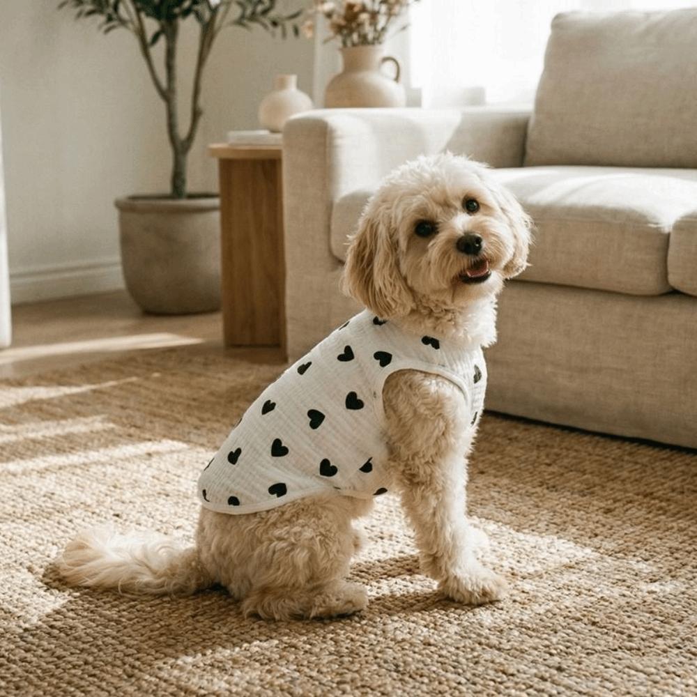 Thin Pet T-shirt Soft Cotton Dog Sleeveless Clothes Fashionable Pet Short Shirt Puppy Wear