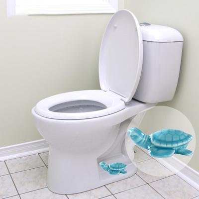 Lot de 2 bouchons de boulons de toilettes en céramique motif tortue de mer, couvercles de boulons de toilettes universels