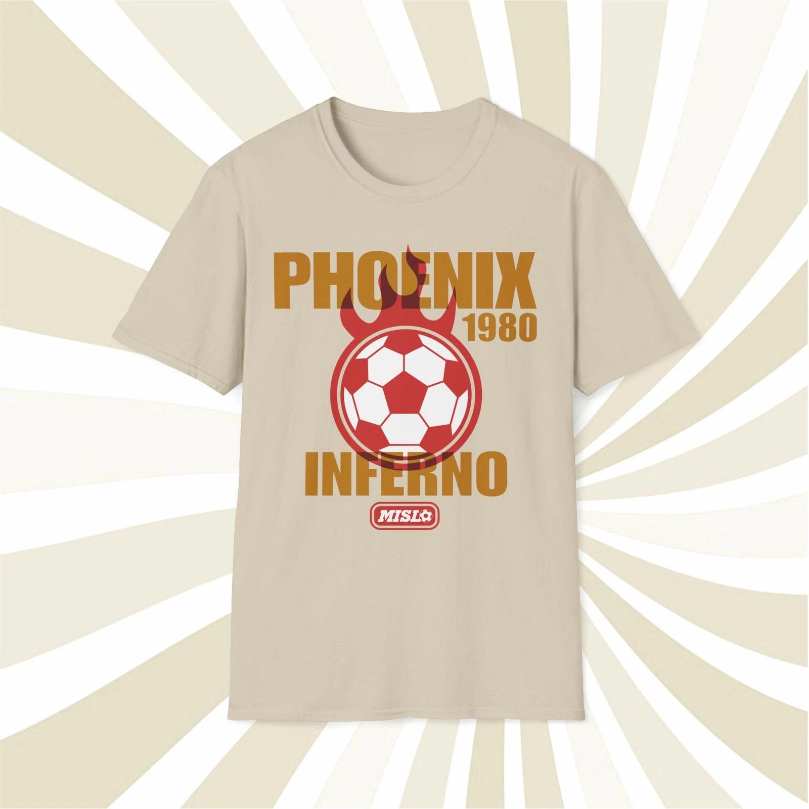 Men s and Women s T-shirts Phoenix Inferno 1980 MISL Vintage Offset Printed Soccer T-Shirt XXXXL