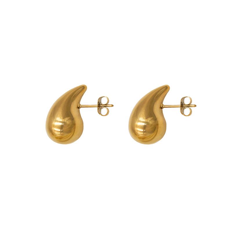Wind, Titanium Steel Chubby Temperament Hot Water Drop Earrings Girls, Electroplated Fashion Earrings