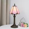 Vintage Stained Glass Table Lamp, Pink 6-inch Small Table Lamp, Living Room Bar Room Restaurant Bedroom Bedside  Decorative Lamp