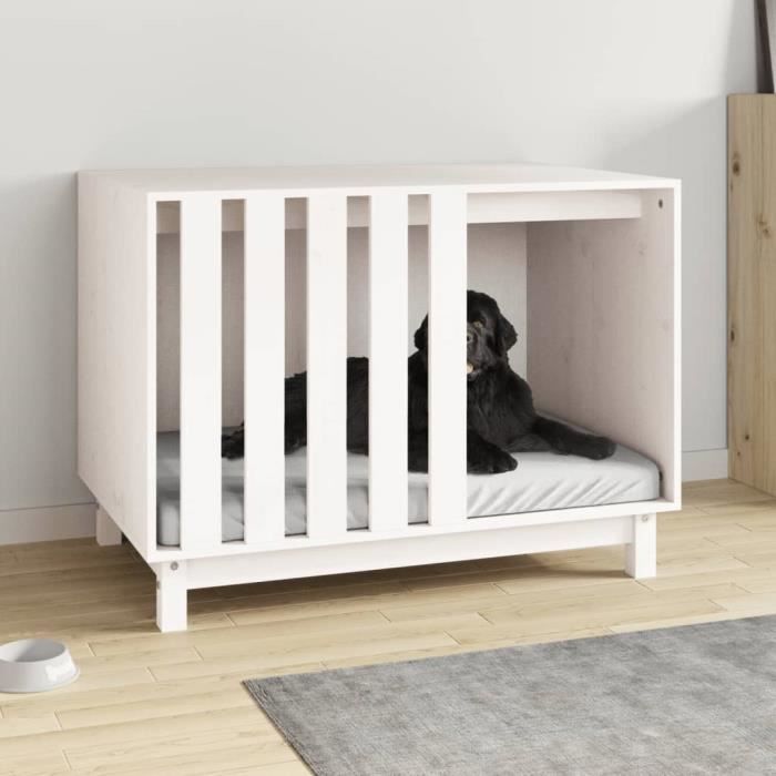 VidaXL Dog Niche White 90x60x67 Cm Solid Pine Wood 822487