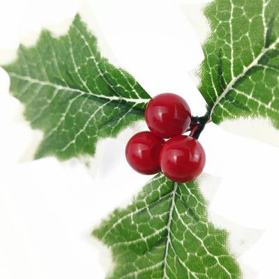 20/5Pcs Artificial Holly Berries With Green Leaves DIY Christmas Wreath Wedding Flower Gifts Xmas New Year Festival Decorations