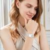 Ladies' Waterproof Square Dial Watch with Bar Index, Simple Quartz, Adjustable Stainless Steel - Silver