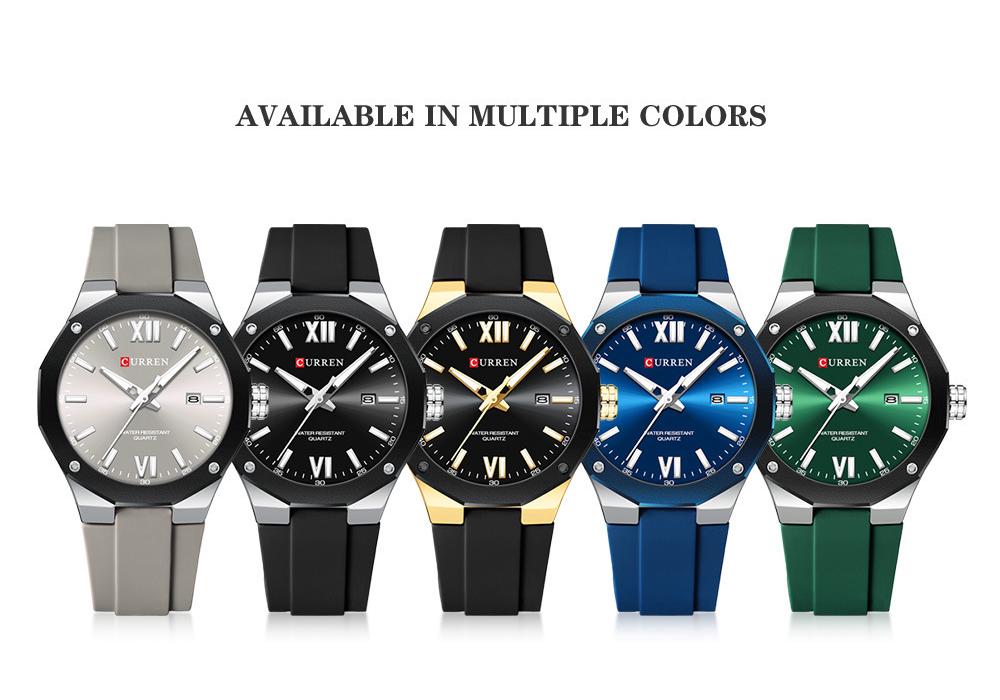 Curren 8465 Men's Casual Rubber Strap Calendar Watch