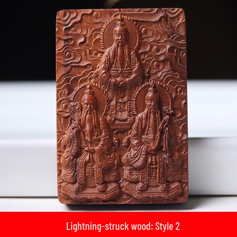Lightning-Struck Wood Carved Plaques: Diverse Styles in Wenwan Ornaments and Car Hangings