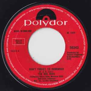 

7inch Record BEE GEES Dont Forget To Remember 56343 Polydor 1969 UK Rock Used