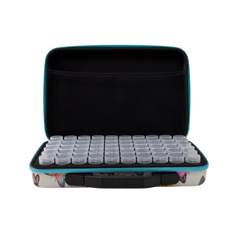 60-Grid Storage Bag for Diamond Painting Drills with Bottles and Dotting Tool Kit