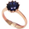 Purple Gold Ladies 14K Rose Gold Plated Blue Stone Ring Premium Trendy Ring