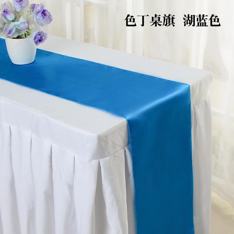 1PC Wedding Party Burgundy Satin Table Runner Modern Royal Blue For Round Dining Tables Decoration 30*275cm