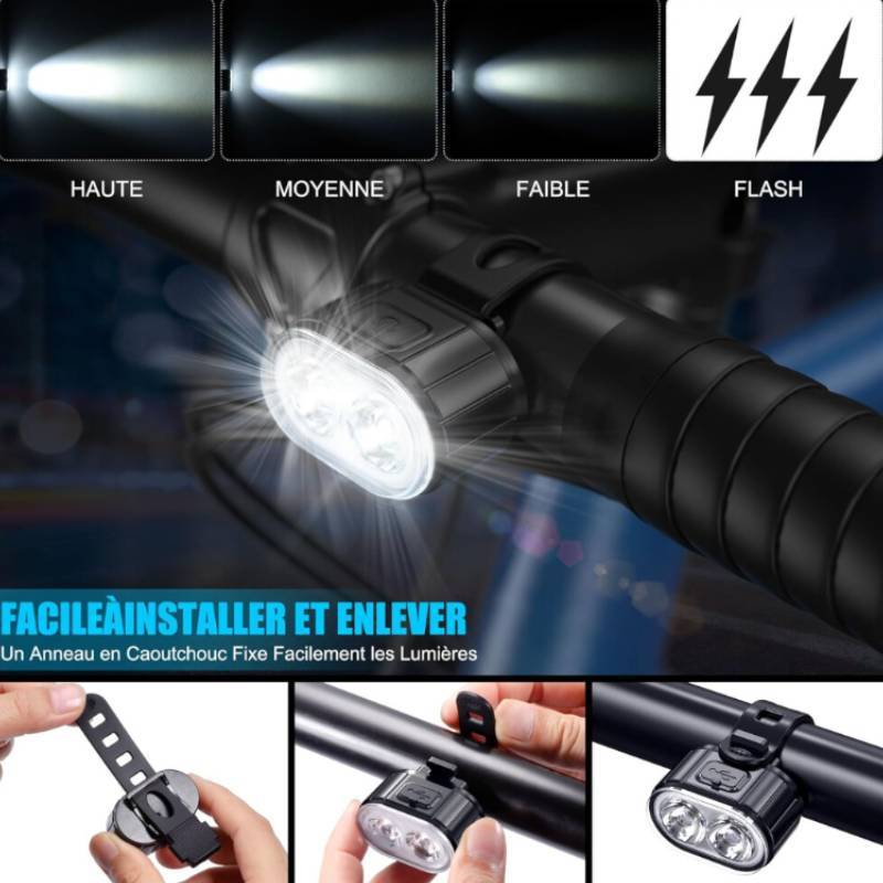 Mountain Bicycle Night Riding Light Waterproof Rechargeable Usbc For Outdoor Cycling And Camping