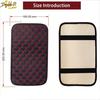 Quilted Embroidery PU Leather Car Armrest Box Cover Pad Center Console Protector