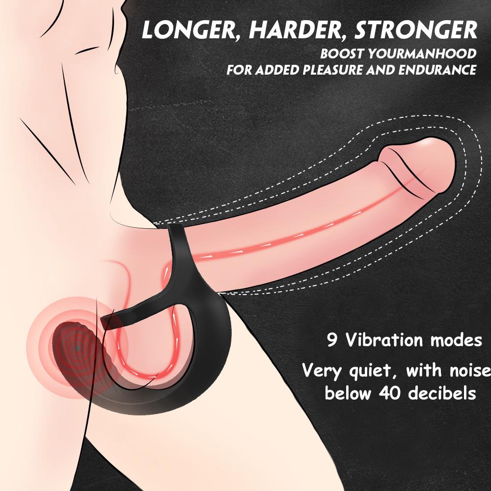 Penis Ring Vibrator for Men Delay Ejaculation Remote Control Vibrator Perineal Massage Adult Sex Toy