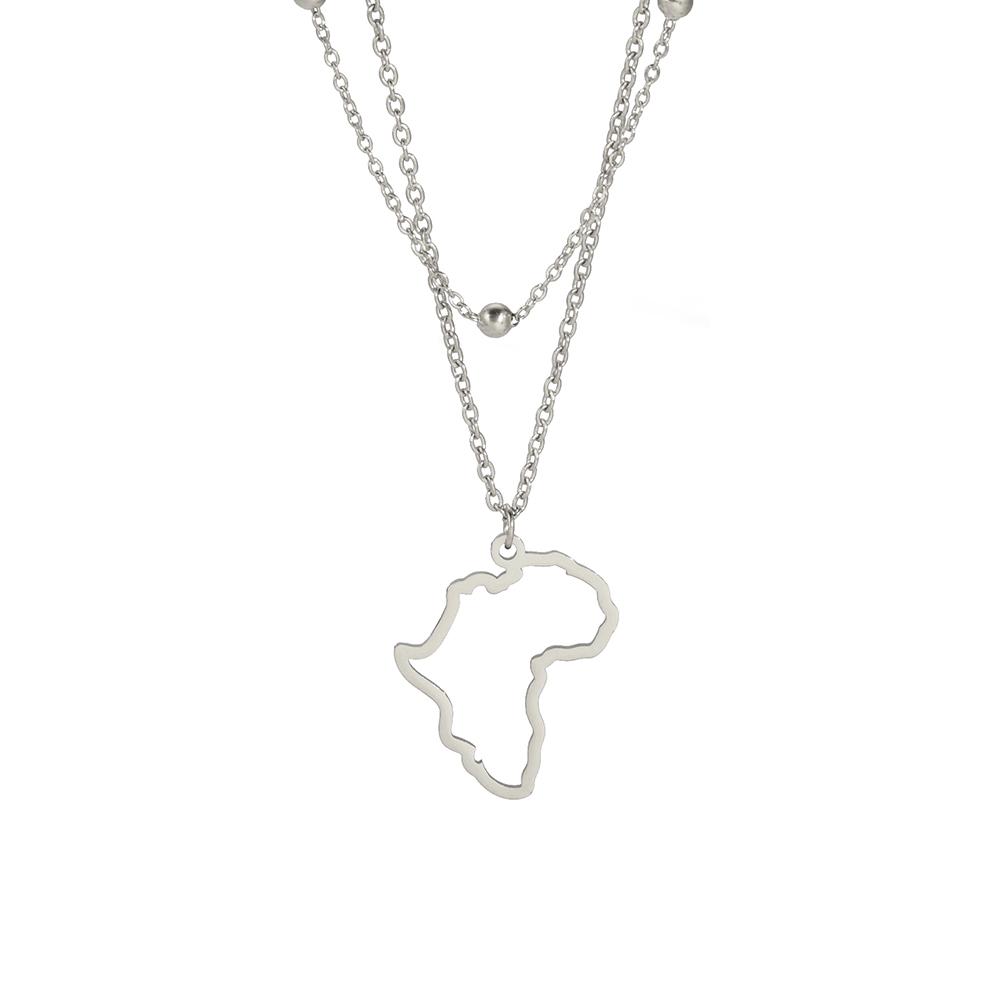 

LIKGREAT African Map Necklace For Women Men Country Charm Stainless Steel Neckchain Cultural Ethnic Jewelry Gifts Wholesale