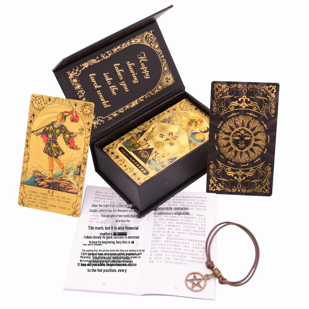 Rose Gold Waterproof Tarot Cards - 78-Card Classic Waite Hot Stamping Plastic Deck