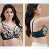 European and American Cross-chest Large Size Bra with Exquisite Embroidery Lace Flowers No Steel Ring Ultra-thin Underwear