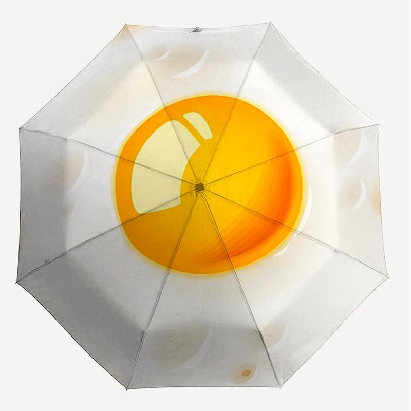 1PC Fried Egg Automatic Open/Close Umbrella with Windproof, 8-Rib Sturdy Canopy, Durable Ribs, Fashionable Design1283A
