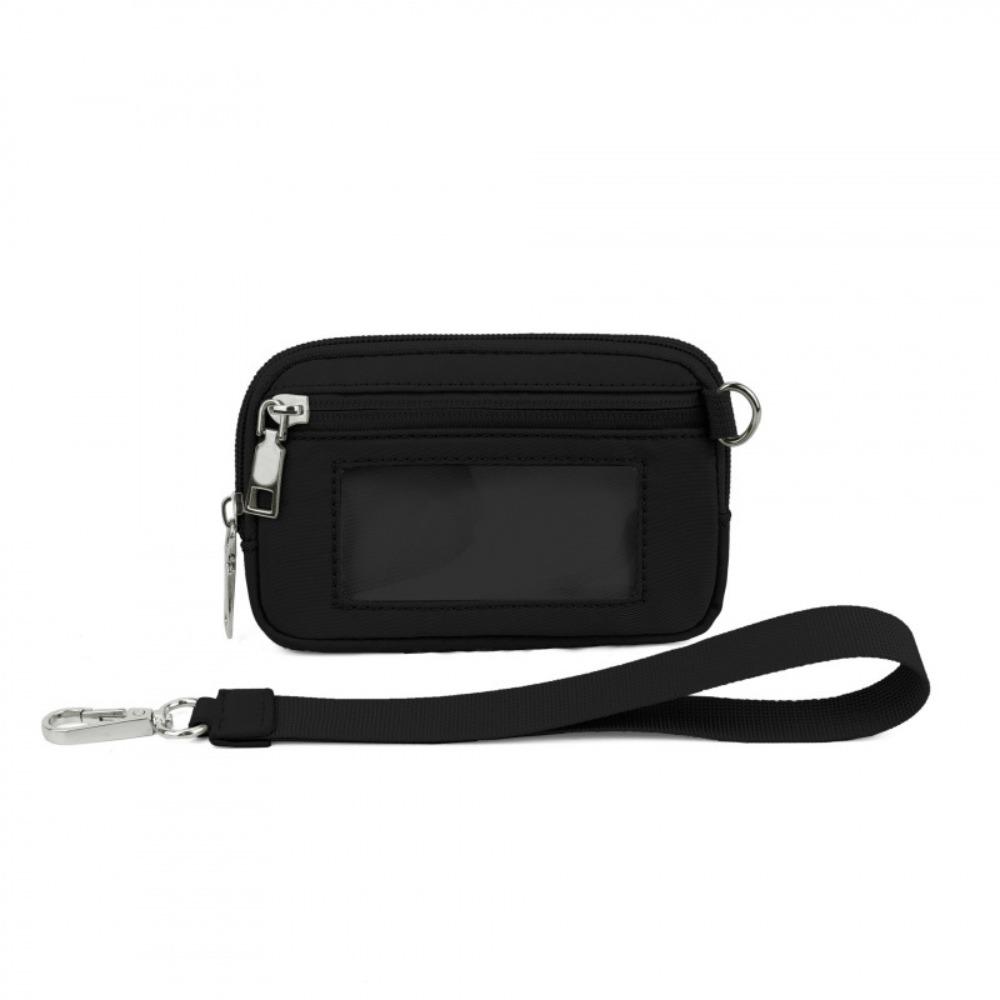 Hot Clear ID Window Wristlet Wallets Portable Lightweight Wrist Bag Zip Closure Waterproof Card Bag Travel