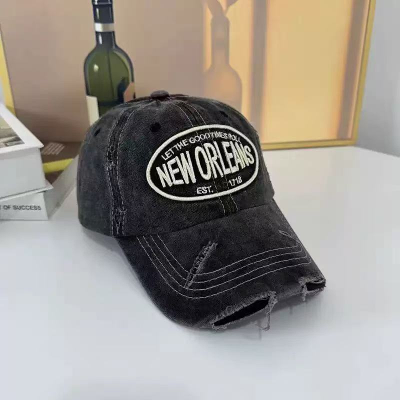 2025 Unisex Washed Cotton Baseball Cap Letter Embroidered Vintage Snapback Hat Men And Women Streetwear Outdoor Sports Hats