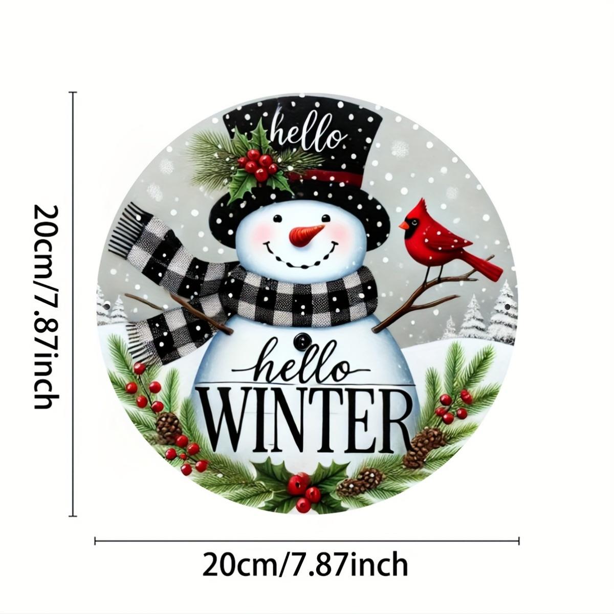 

Зимние поздравления Вырезанная из алюминиевой фольги табличка с прикрепленным в центре венком из листьев падуба, старинная металлическая жесть для двери, дома чёрный