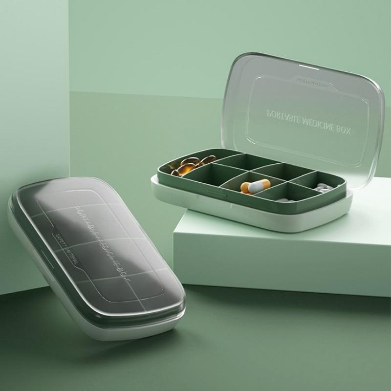 Transparent and visible matte cover medicine box, portable, seven compartment, large capacity medicine storage box