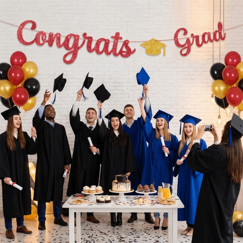 Girlande Abschlussfeier Banner Glitzer Dekor Party Szene Requisite Foto Hintergrund