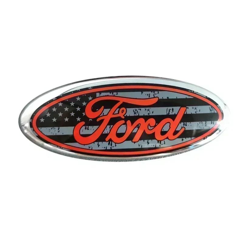 14.5x5.8CM Front Rear Trunk Emblem Badge Sticker For Ford Mondeo Kuga Focus Ranger Transit EcoSport Fiesta Edge Raptor Figo etc