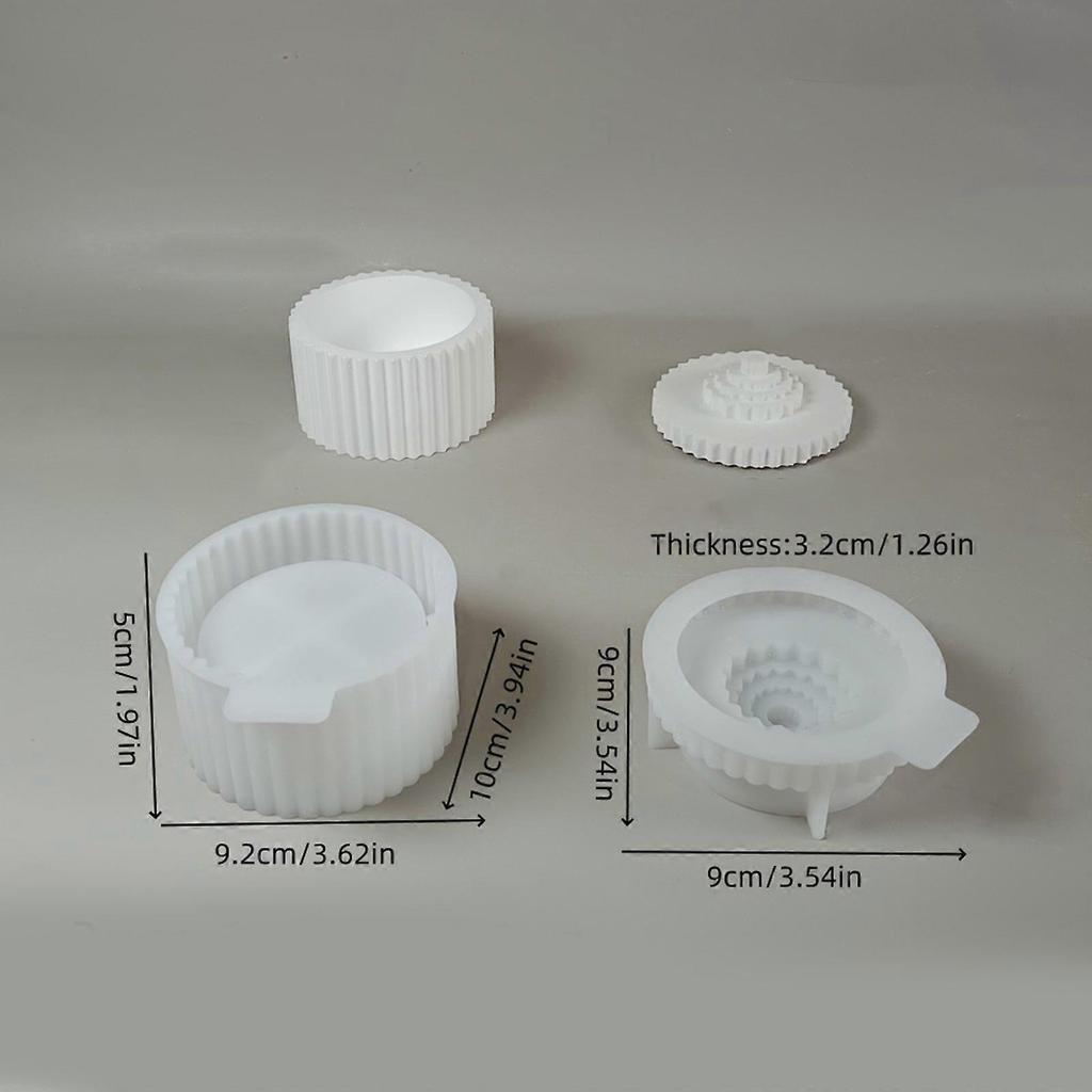 Silicone Storage Solution Moulds Striped Shape Storage Box Mold Silicone Texture for Keeping Small Items Organized