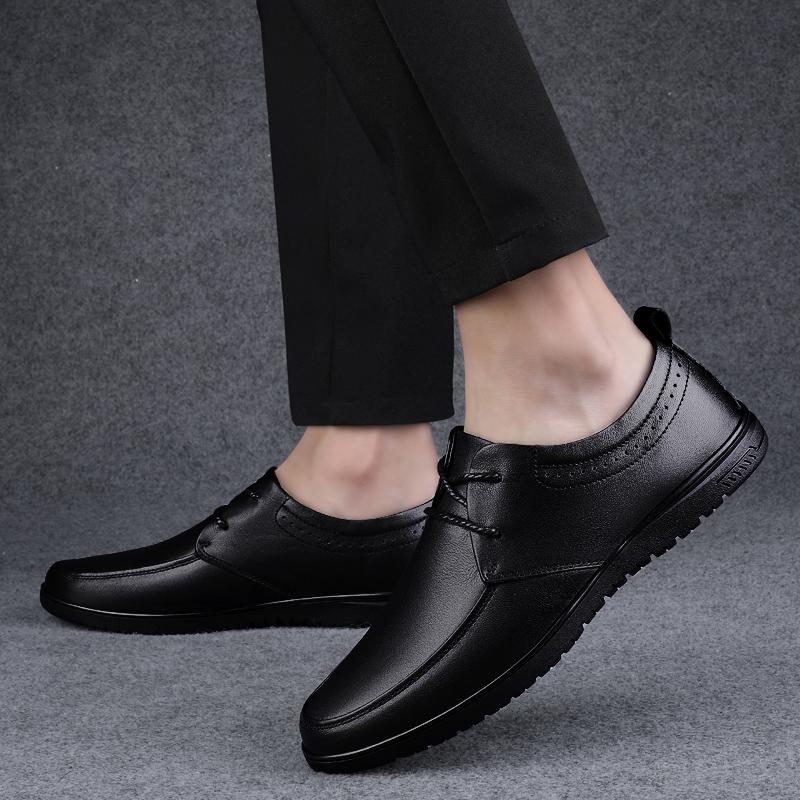 All-match Business Leather Shoes Men's Lace Up Comfortable Oxford Shoes Men's Lace-Up Shoes 2025 New Classic Men's Casual Flats