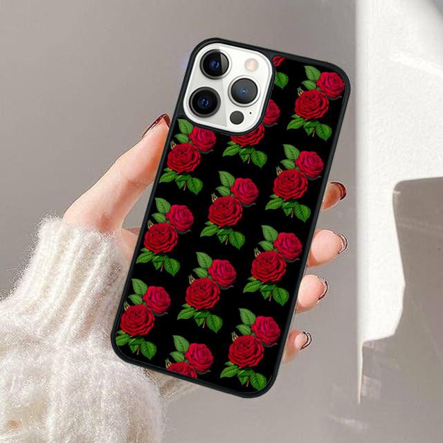 Bright Red Rose Flowers Phone Case For iPhone 17 Air 13 12 14 15 16  Cover For Apple 11 Pro Max Plus Coque