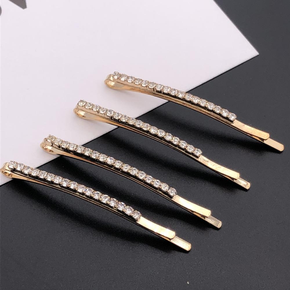 2pcs Cross Crystal Hairpins Rhinestone X Hair Clips Barrettes Simple Side Clip Bridal Headwear Girl Fashion Hair Accessories New