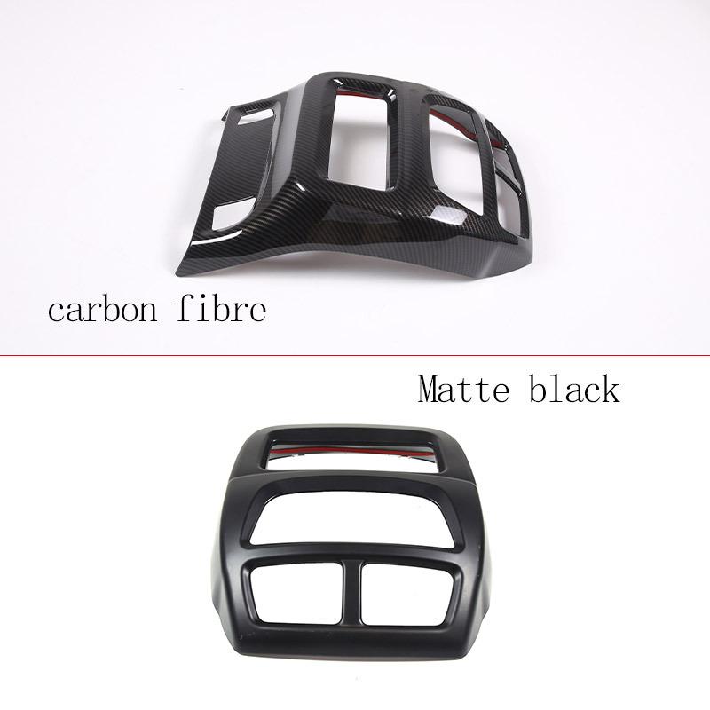 For Honda Pilot 2015- ABS carbon fibre/Matte black Rear Air Condition Outlet Vent Frame Cover Trim Car Accessories