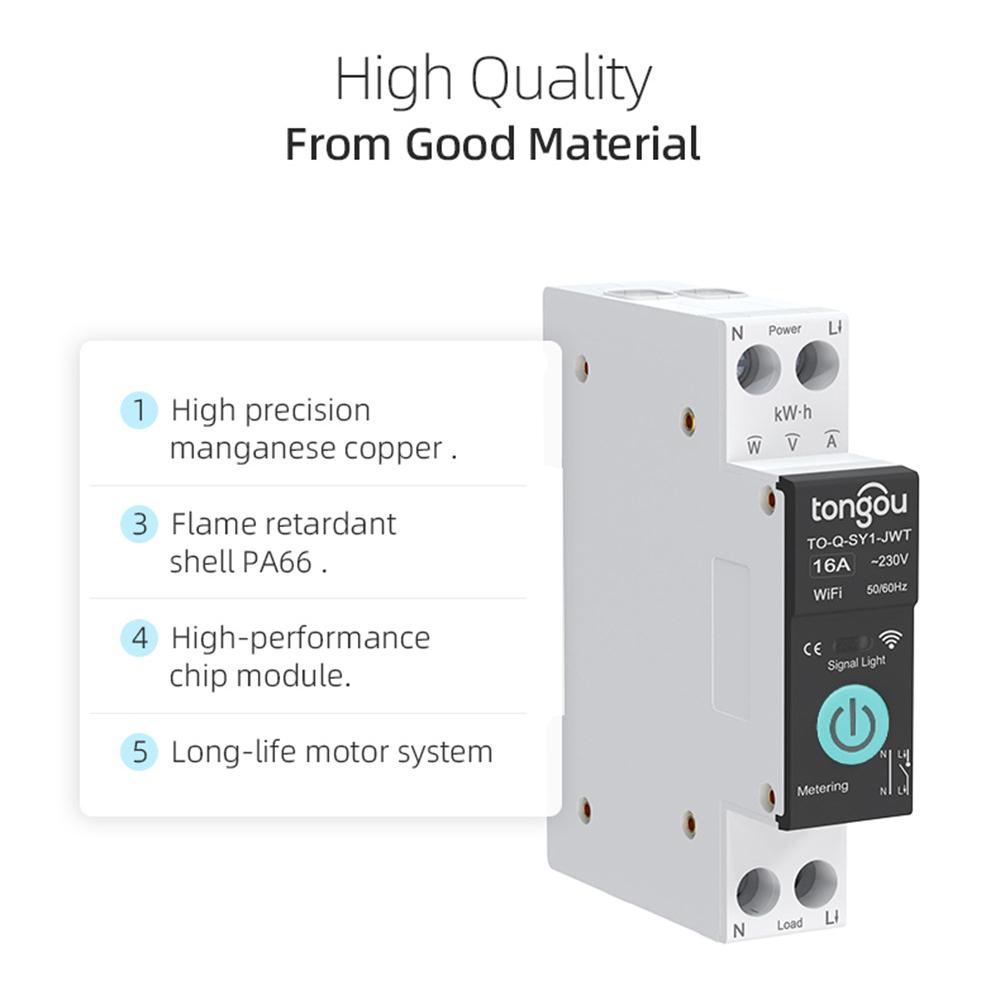 TUYA WiFi Smart Switch 1P 6A 10A 16A 20A 25A 32A 40A 50A 63A Smart Home Wireless Remote Control WiFi Switch