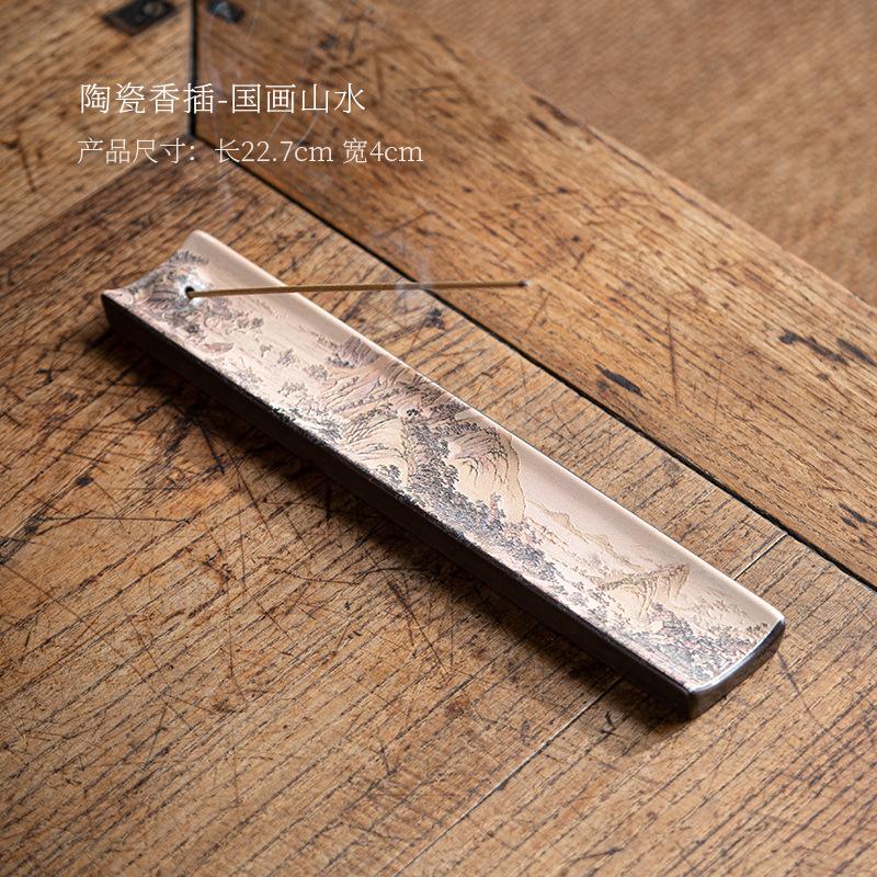New Antique Chinese Enamel Ceramic Line Incense Home Indoor Incense Holder Decoration Incense Insert Tool Supplies 2025 New