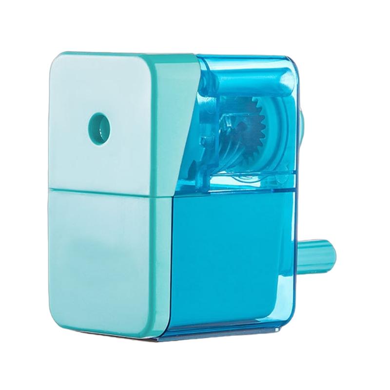 Classroom Manual Pencil Sharpener with Shavings Container, Auto Feeding In Adjustable Thickness Sharpener for Student