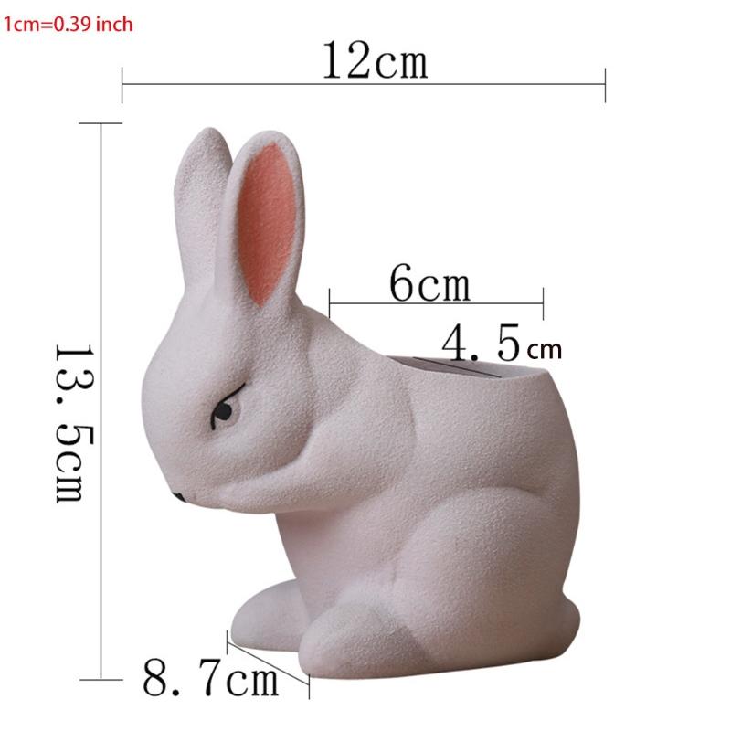 Ghiveci Ceramic pentru Plante Suculente, Model Iepure Desen Animat, Container pentru Cactus, Ghiveci pentru Flori, Decor X3UC