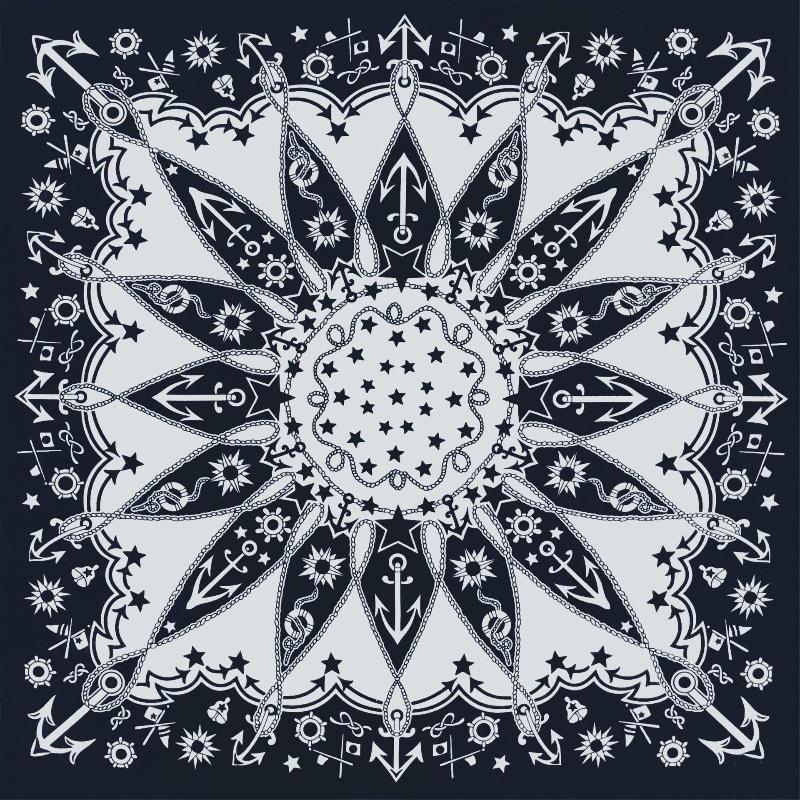 Khakifarbener quadratischer Schal aus reiner Baumwolle im amerikanischen Retro-Vintage-Stil – Herren-Hip-Hop-Kopftuch/Gesichtstuch