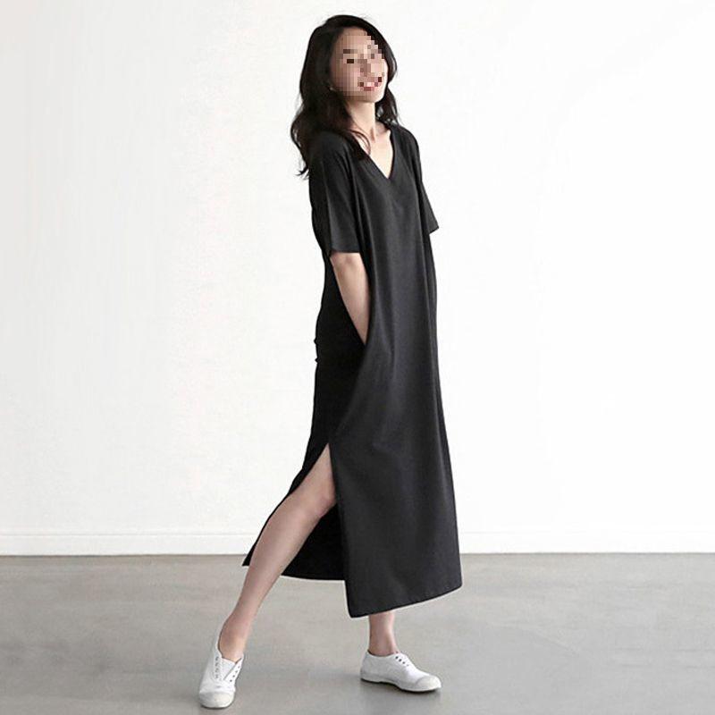 Women's Plus Size Modal Nightgown with Bra Pads - Summer Loose Fit, Short Sleeve, Long Style