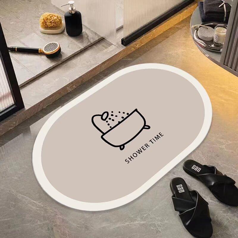 Diatom mud quick-drying soft floor mat bathroom bathroom bathroom door water absorption non-slip foot mat bathroom small carpet