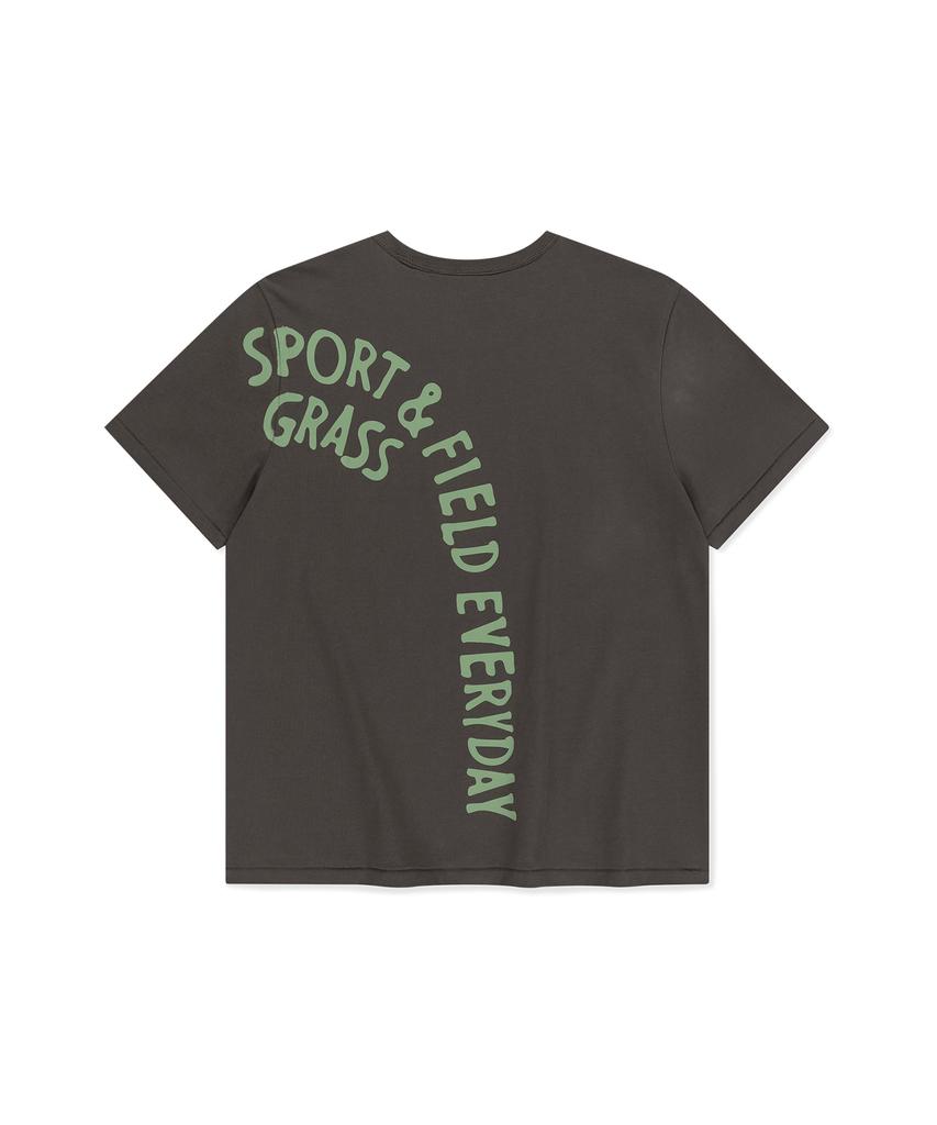Sseonleobeutueo Arc Text Tee Charcoal